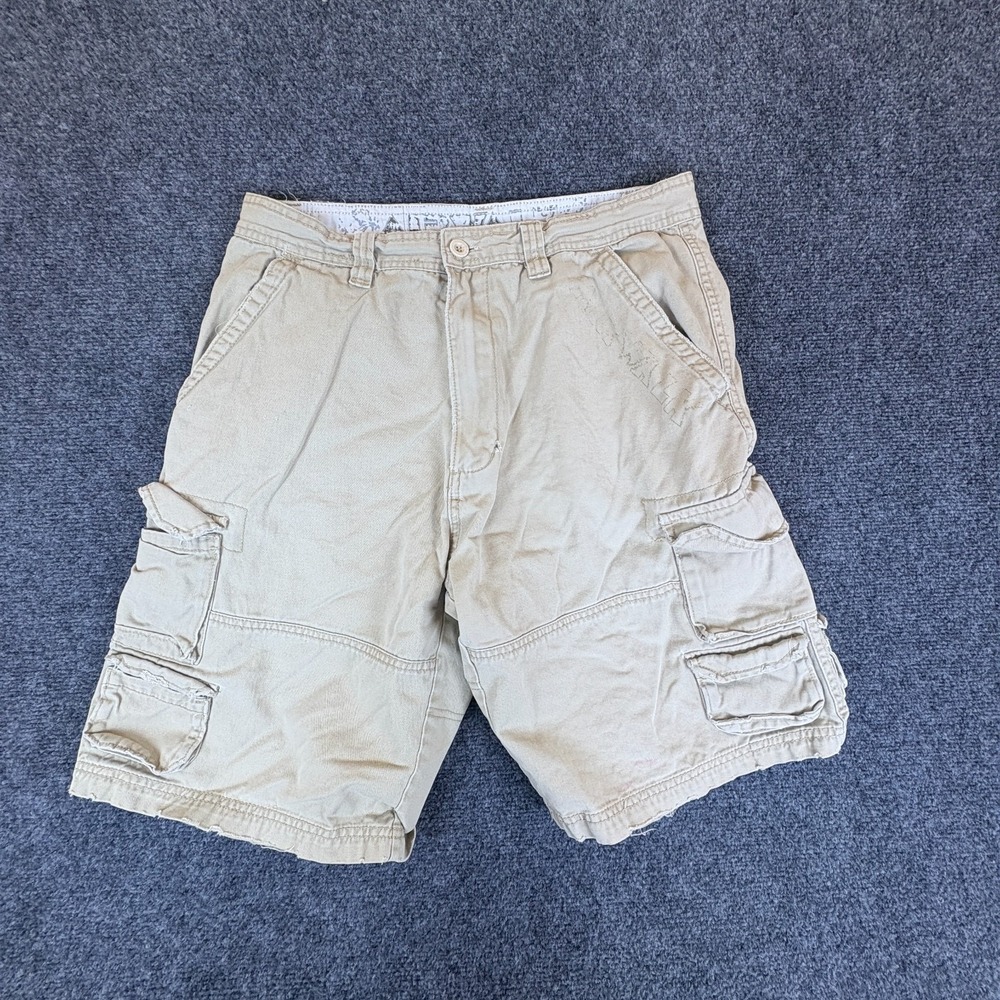 Airwalk Cargo Shorts Mens 31x30 Beige Cotton‎ Utility Pockets Flat Front Outdoor